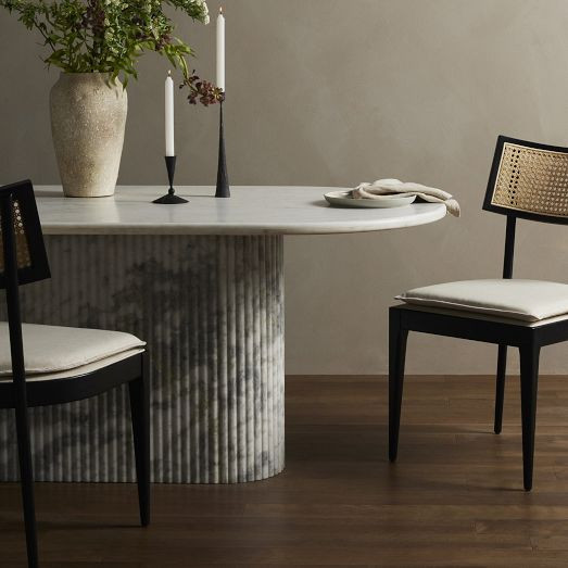 Claudelle Scalloped Marble Dining Table (74") | West Elm CA