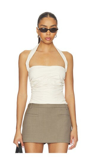 LIONESS Amore Halter Top in Beige. - size S | Revolve Clothing (Global)
