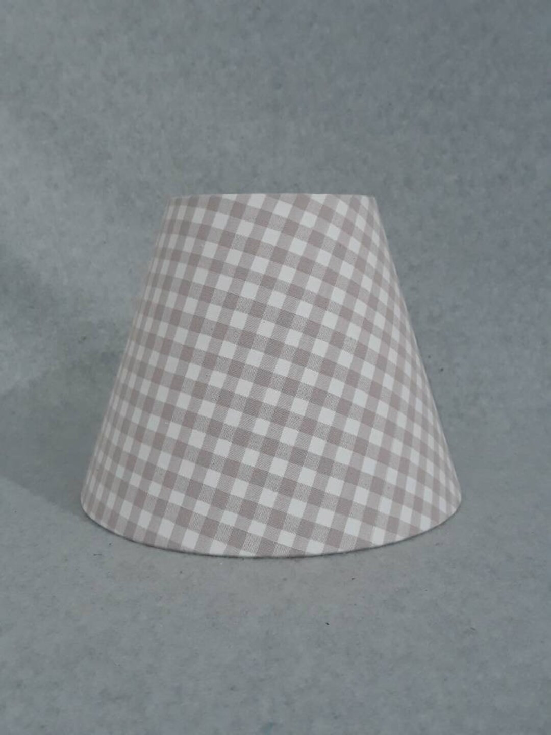 Gingham Check Lamp Shade. Checkered. Tan, Beige and White. Shade is 9.5 Wide at the Bottom, 5 Wid... | Etsy (US)
