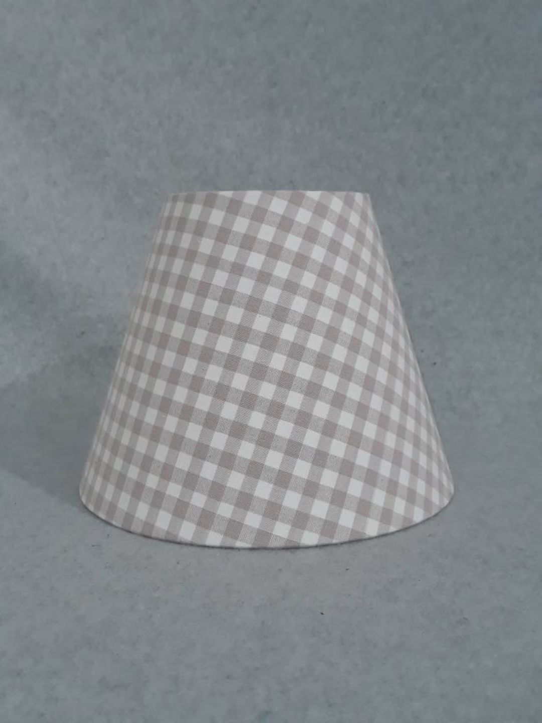 Gingham Check Lamp Shade. Checkered. Tan, Beige and White. Shade is 9.5 Wide at the Bottom, 5 Wid... | Etsy (US)