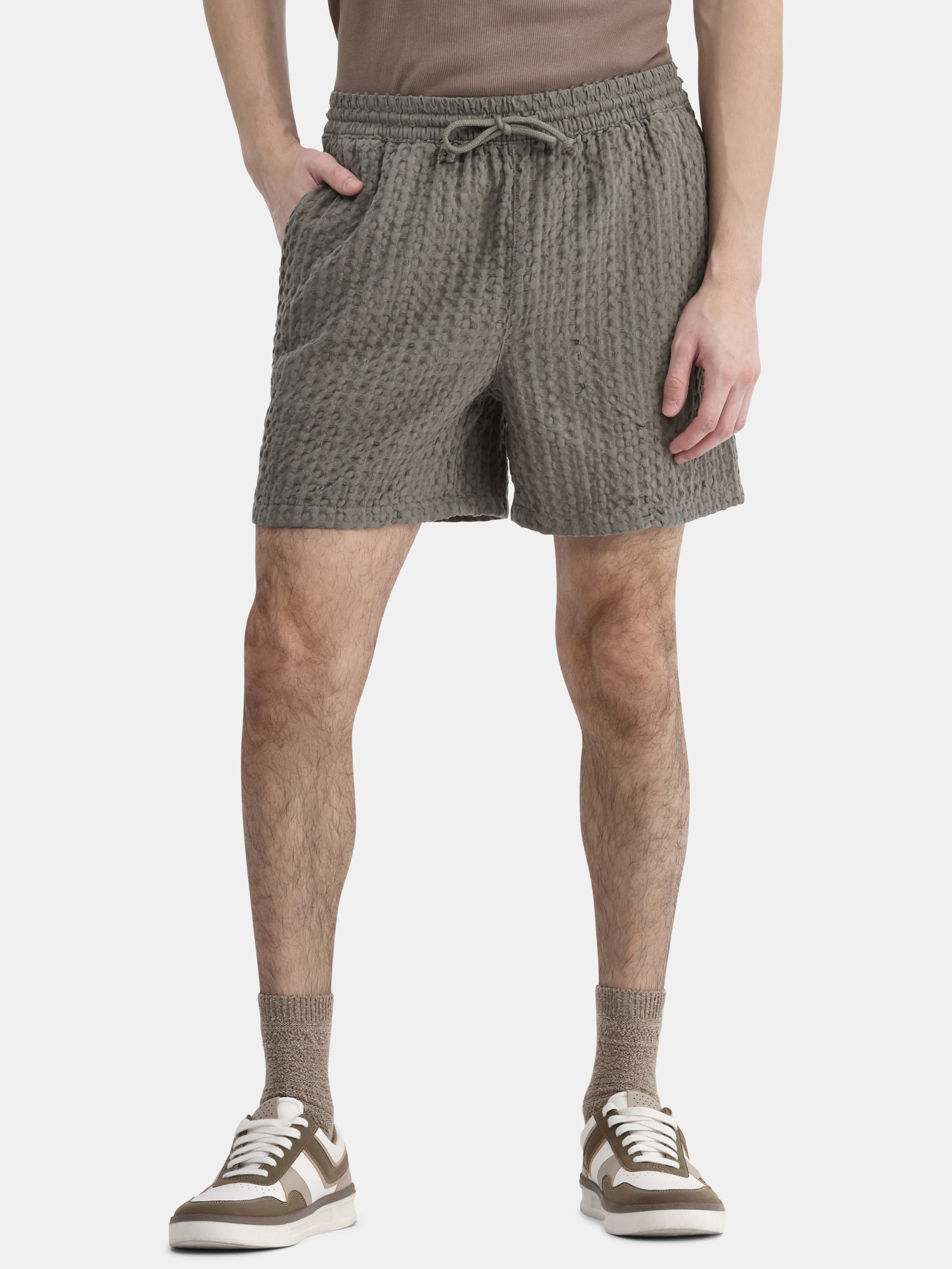 No Boundaries Men's & Big Men's Waffle Textured Pull On 6" Shorts, Sizes XS-5XL - Walmart.com | Walmart (US)