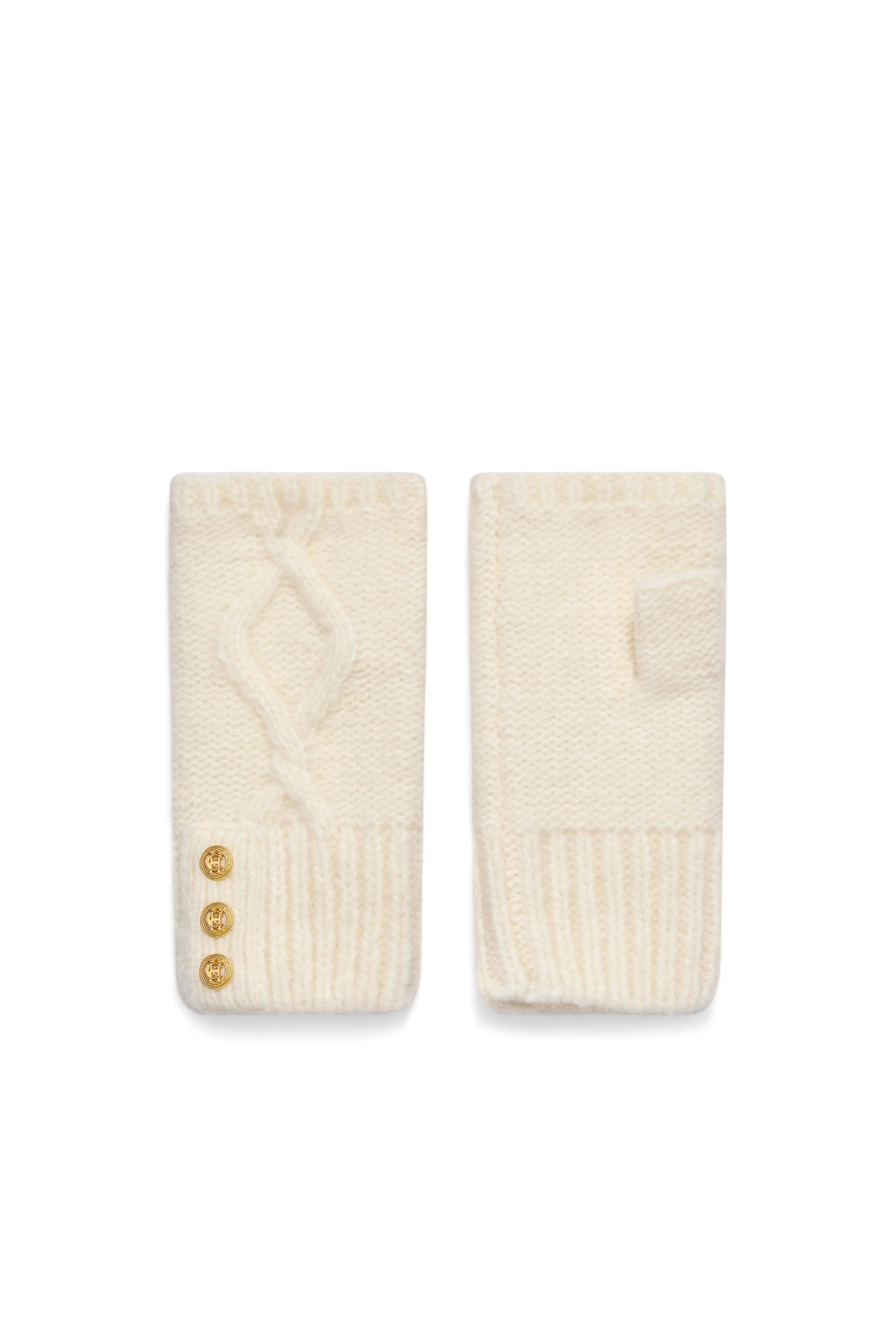 Sloane Fingerless Gloves (Cream) | Holland Cooper
