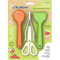 Childgen Play Dough Tools Set for Kids 6 Piece Modeling Clay Tools Kit with Cutter Roller, Scissors, Spatula & Tongs Creative Sensory Play Dough Accessories for Toddlers & Preschoolers | Amazon (US)