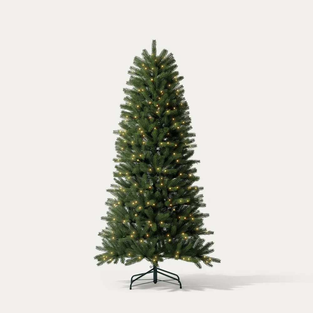 CastGlow 6.5′ Artificial Christmas Tree Slim Green | Hernest