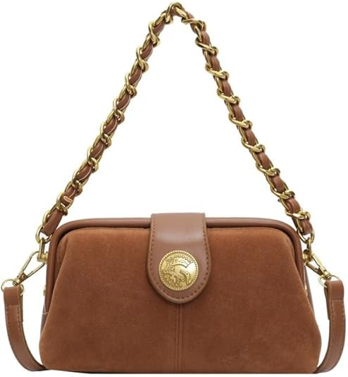 Women's Shoulder Bag with Gold Chain Strap Fetro Crossbody Small Square Bag Autumn and Winter All... | Amazon (US)