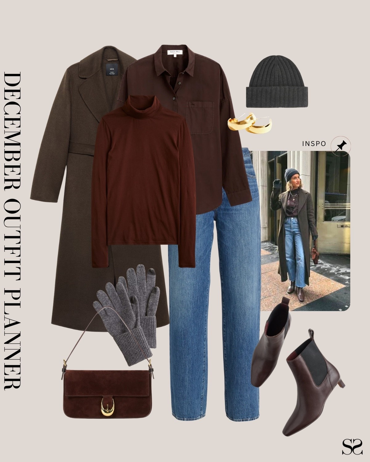 Monthly outfit planner DECEMBER: Winter outfits | straight jean, long coat, turtleneck, button up shirt, winter accessories, winter layers, ankle boots 

#classicstyle #casualstyle #LTKstyletip #winteroutfit

Image inspo credit: @ashrohr 

#LTKootd #LTKSeasonal