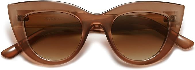 SOJOS Retro 90s Nude Rectangle Sunglasses For Women Trendy Chunky Glasses Pebble SJ2160 | Amazon (US)
