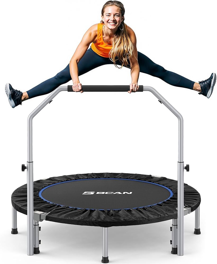 BCAN 40/48" Foldable Mini Trampoline Max Load 330lbs/440lbs, Fitness Rebounder with Adjustable Fo... | Amazon (US)