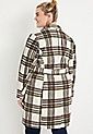 Plus Size White Plaid Tie Waist Coat | Maurices