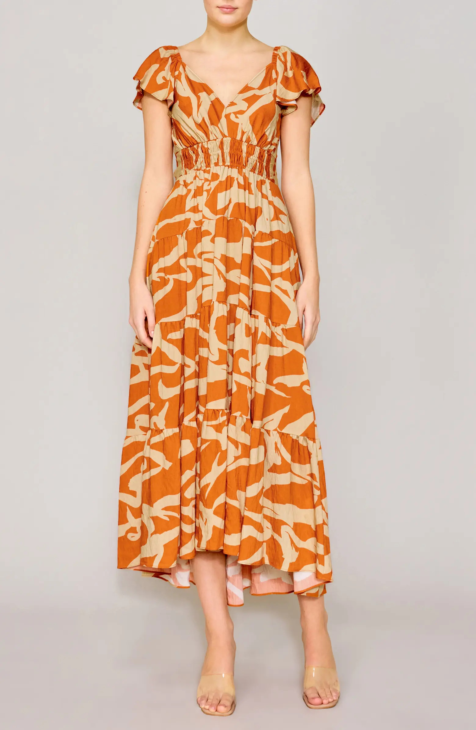 Printed Smocked Waist Maxi Sundress | Nordstrom