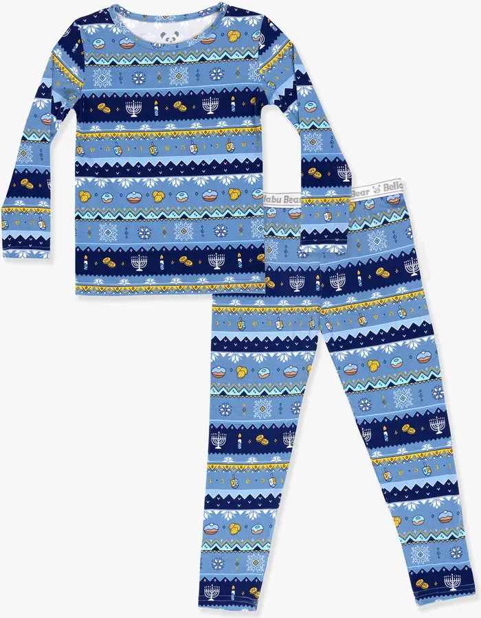 Bellabu Bear Kids' Hanukkah Fair Isle Set of 2 Piece Pajamas | Nordstrom | Nordstrom