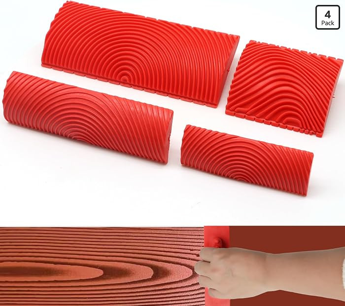 4 Pieces Wood Graining Tool Wood Grain Paint Tool Wood Grain Tool Kit Decorative Wood Grain Tools... | Amazon (US)