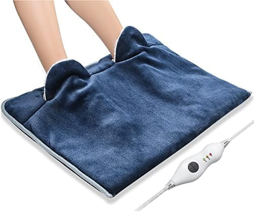 Electric Heated Foot Warmer Soft Flannel Foot Heater with 2h Auto Off & 3 Temperature Settings Fu... | Amazon (US)