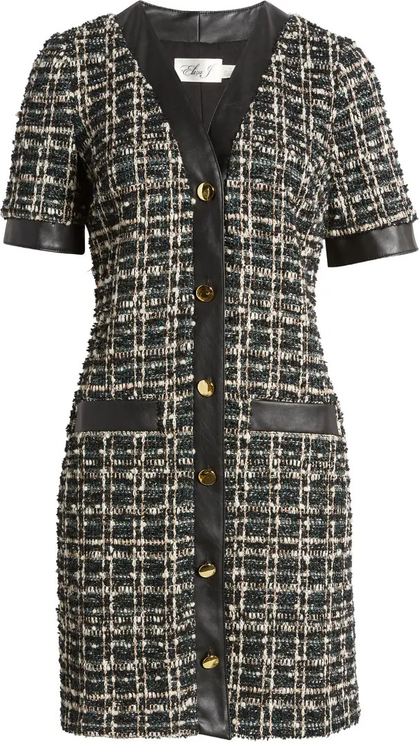 Eliza J Metallic Tweed Coat Dress | Nordstrom | Nordstrom