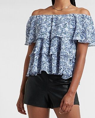 Floral Tiered Off The Shoulder Top | Express