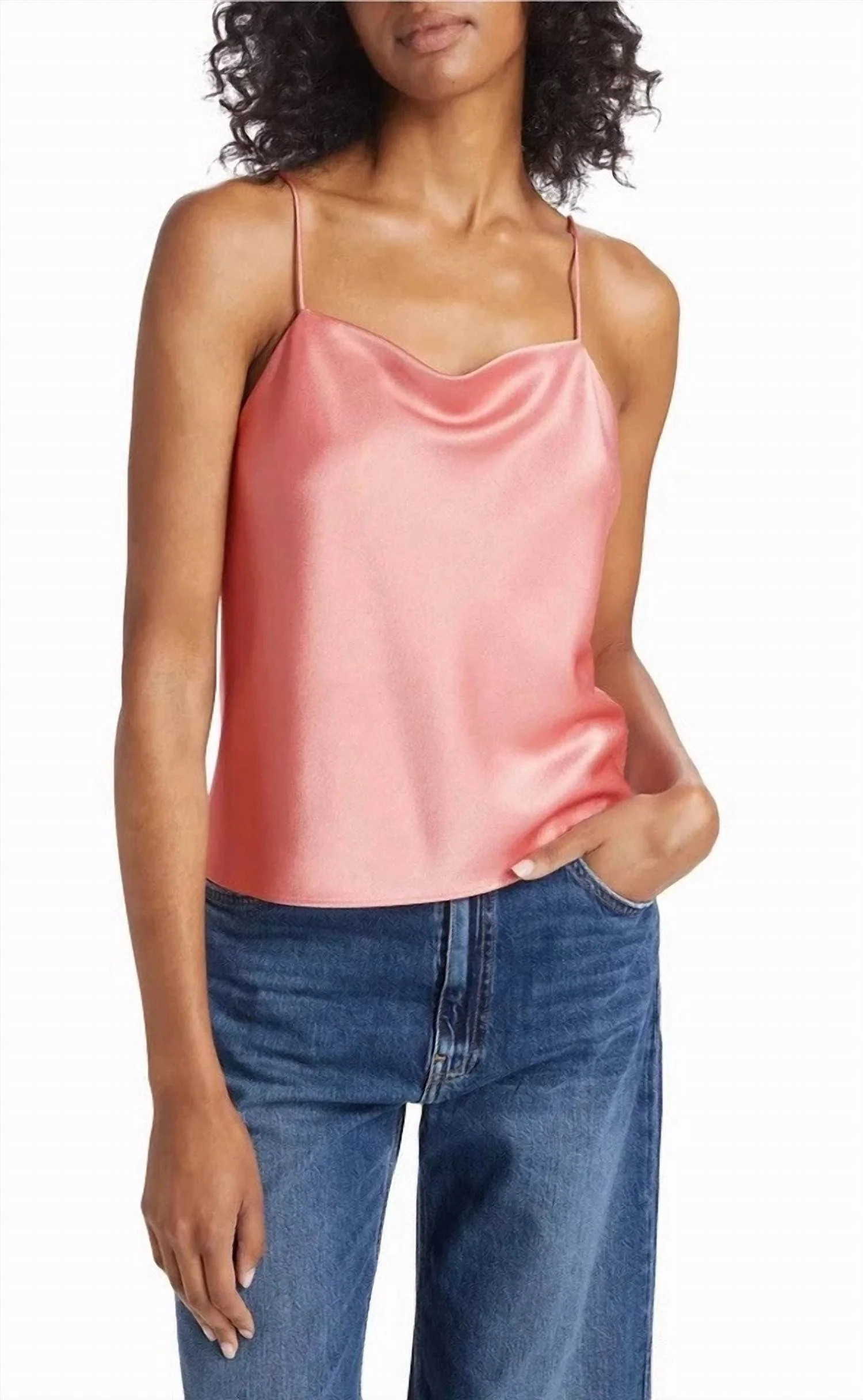 Harmon Drapey Slip Tank Top In Burnt Rose | Shop Simon