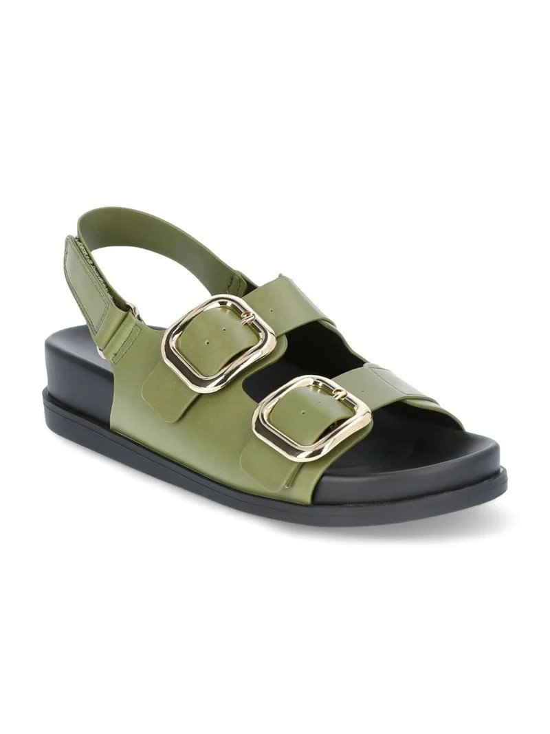 Time and Tru Women's Dad Buckle Slingback Sandals, Sizes 6-11 | Walmart (US)