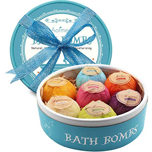 Aofmee Bath Bombs, 7pcs Bubble Bath Bombs for Women, Natural Handmade Fizzies Gift Set, Spa Organ... | Amazon (US)