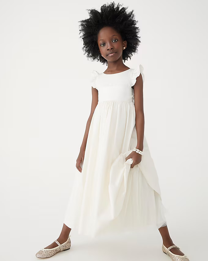 Girls' flutter-sleeve dress | J. Crew US