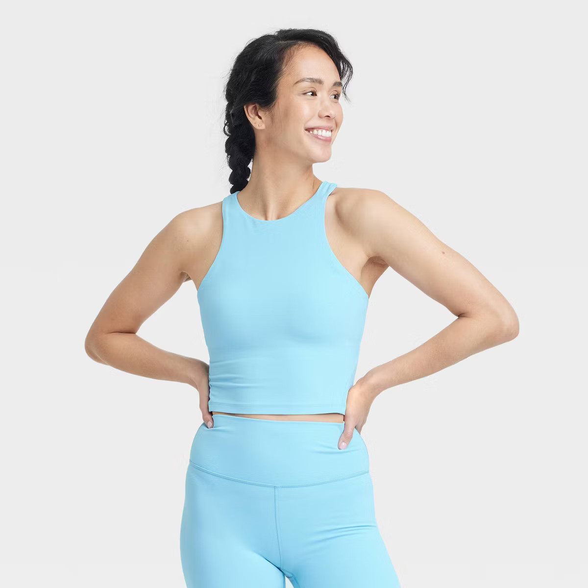 Women's Everyday Soft High Neck Cropped Support Tank Top - All In Motion™ | Target