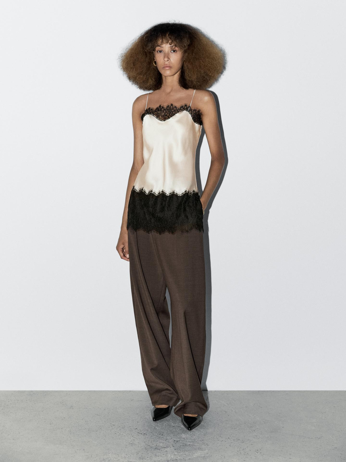 Satin-effect camisole top - STUDIO | Massimo Dutti UK