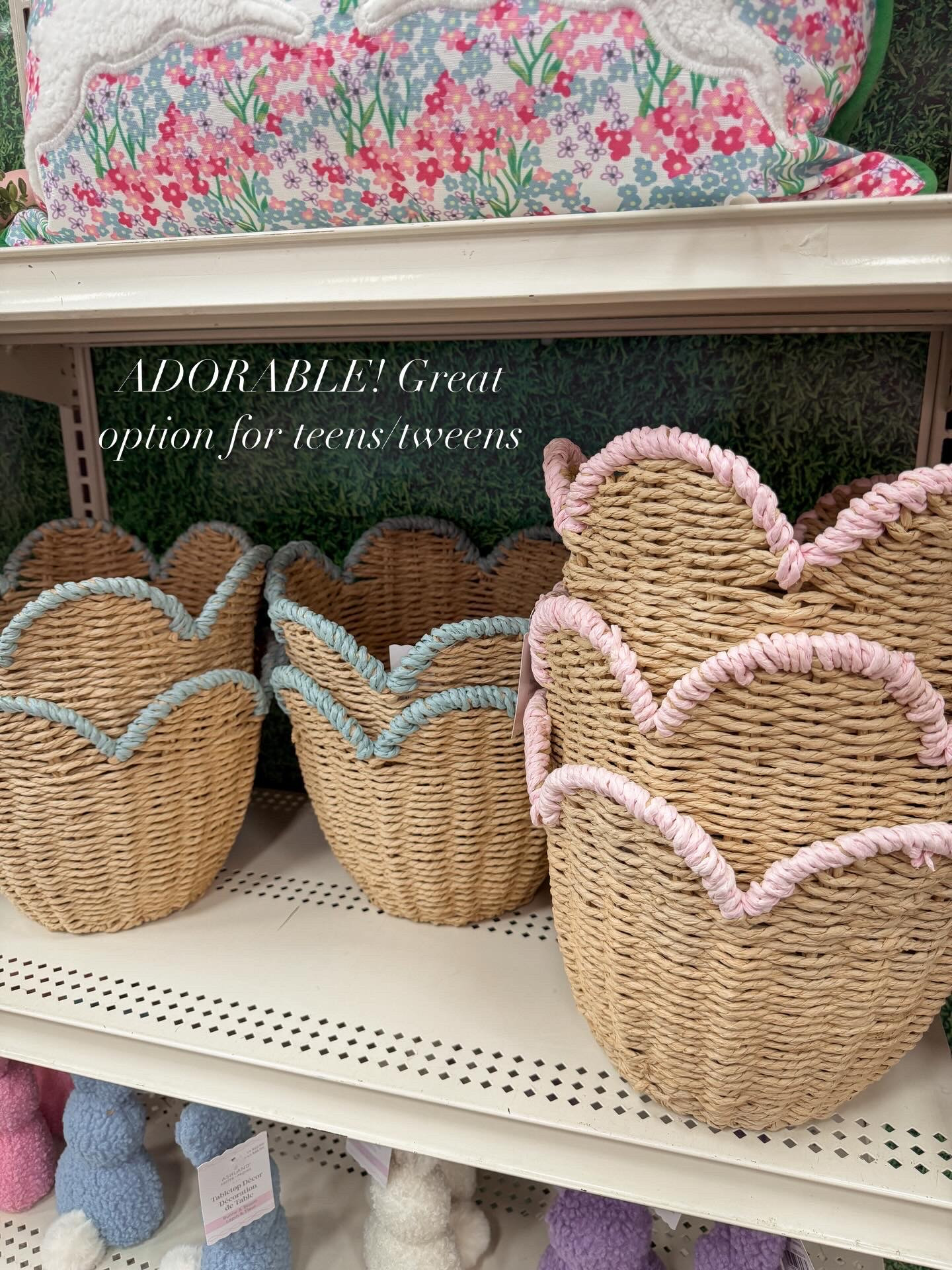 I’m loving all the scalloped Spring Decor right now! Super on trend and just so adorable! These beautiful neutral baskets would make great Easter Baskets for a teen or tween! Comes in both blue and pink 🩵🩷 On sale now at Michael’s!

#LTKSeasonal #LTKSpringSale #LTKHome