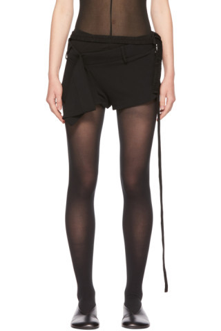 SSENSE Exclusive Black Draped Mini Shorts | SSENSE