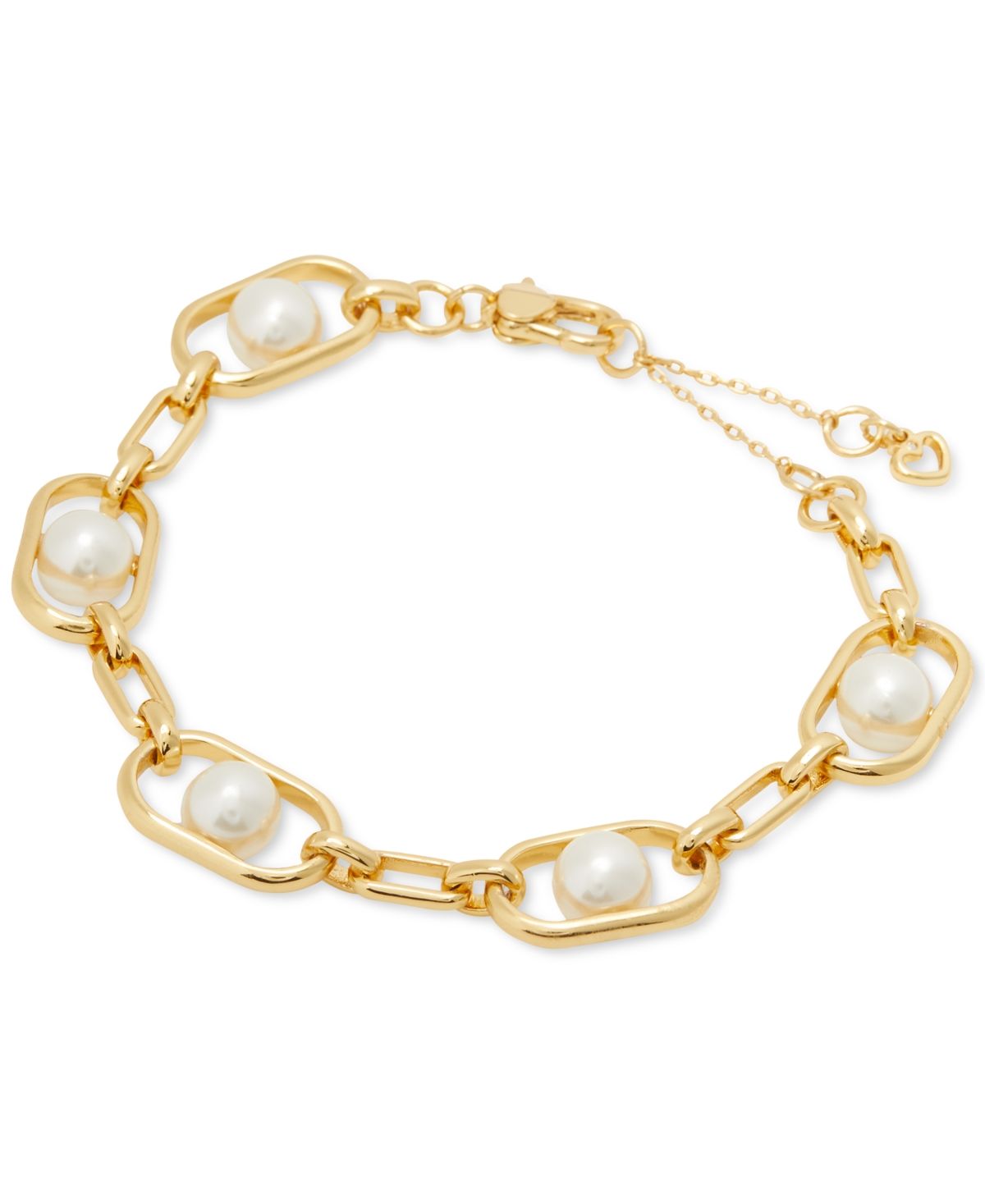 Kate Spade New York Gold-Tone Imitation Pearl Chain Link Bracelet | Macys (US)