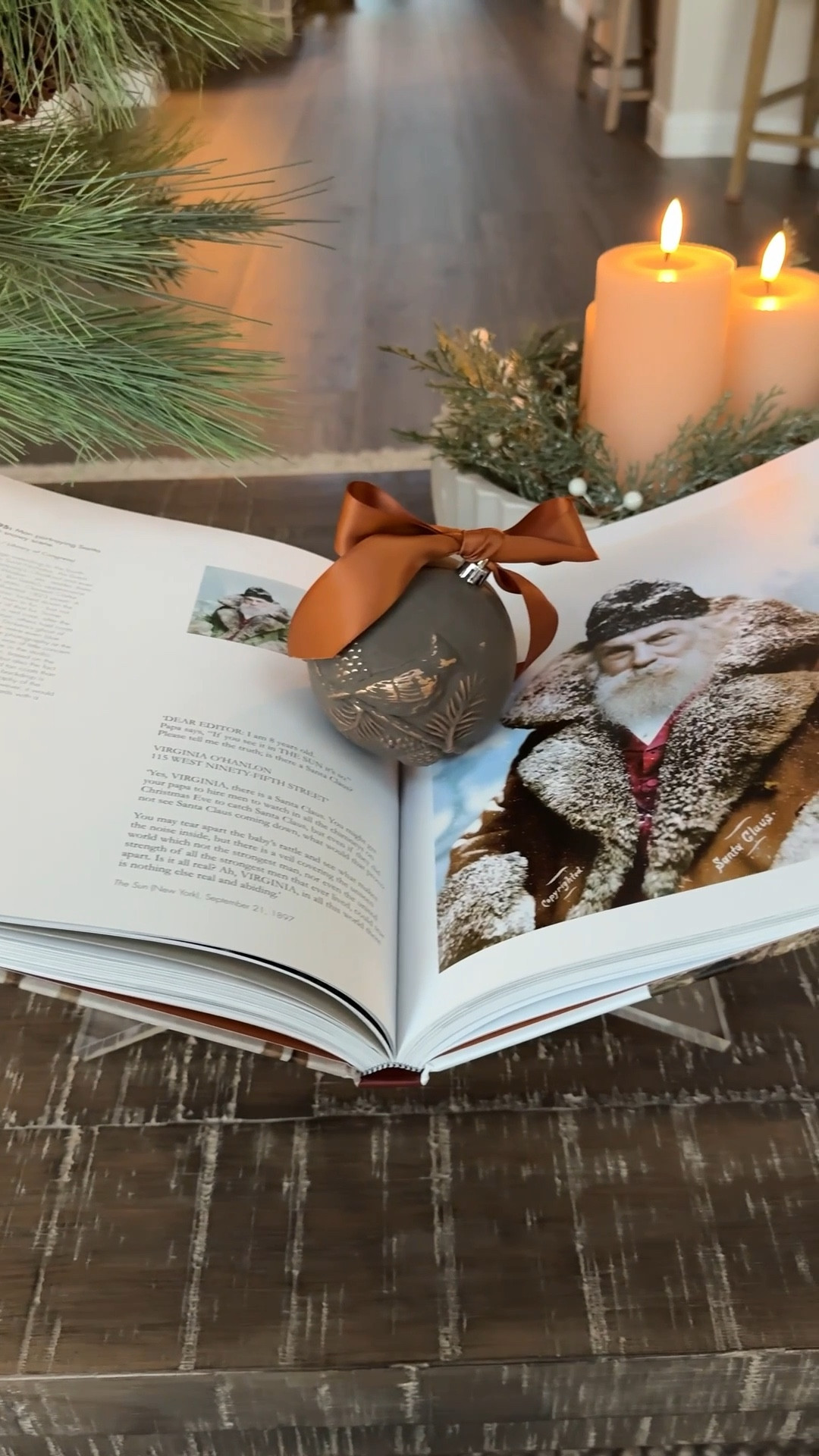 Set the tone with a Christmas coffee table book on a stand and top with an ornament and a bow! Books don’t take up much space and can be enjoyed by everyone making them a great holiday decor item 

#LTKHome #LTKSeasonal #LTKHoliday