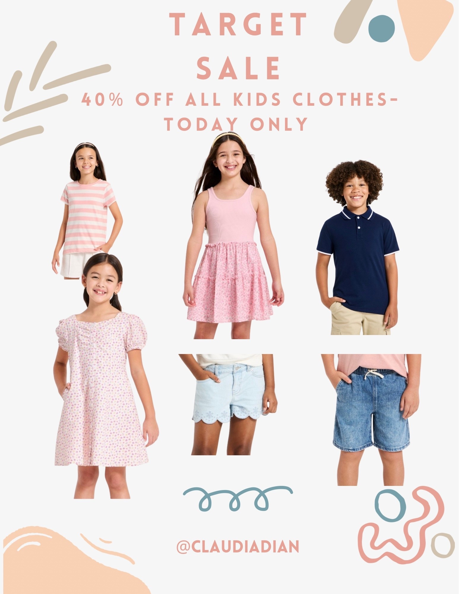 All Kids clothes 40% off Today only st target 

#LTKKids #LTKSaleAlert #LTKmomlife
