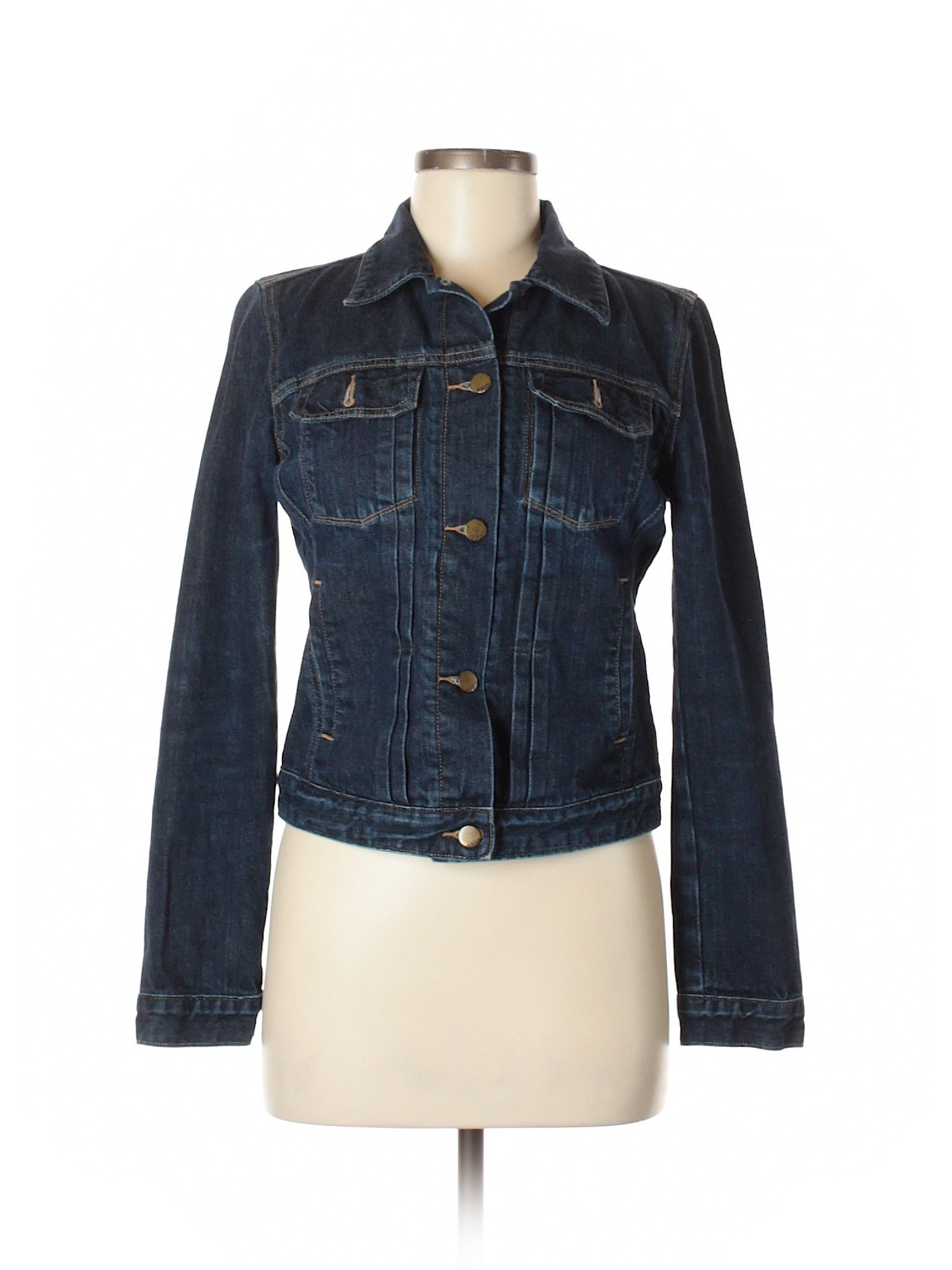 Gap Denim Jacket Size 8: Dark Blue Women's Jackets & Outerwear - 41160503 | thredUP