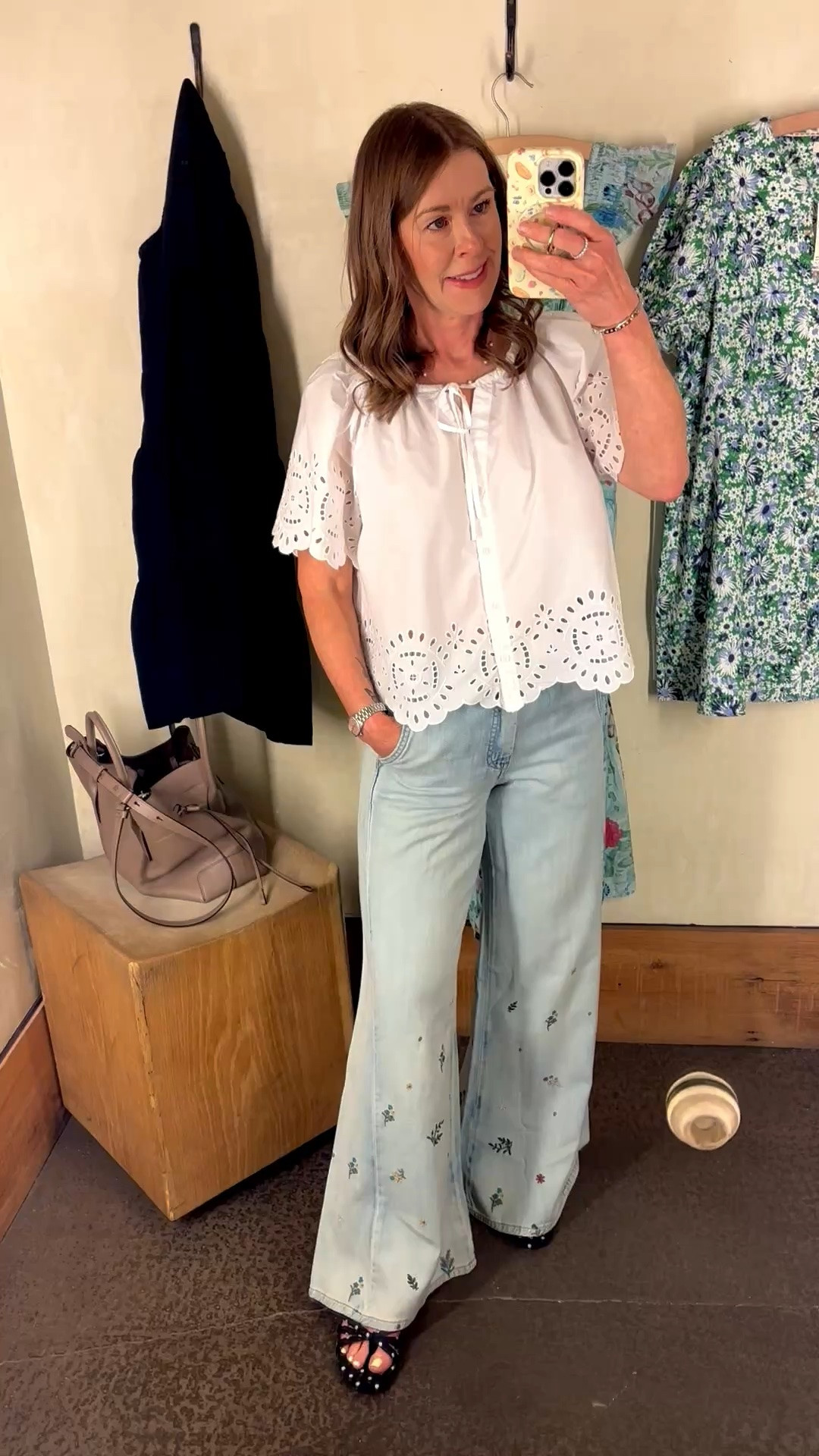 Anthropologie Tryon 
These flare jeans are so good! I’m in my true size. They are regular length but I need a petite! 
#anthropologie

#LTKSaleAlert #LTKPetite