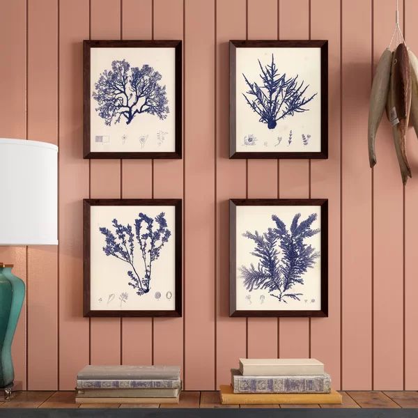 'Blue Botanical Study I Lovely Vintage Flowers' Picture Frame Graphic Art Wall Art Set Set | Wayfair North America