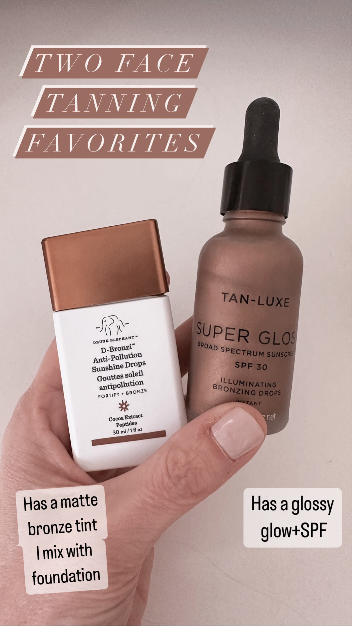 TAN-LUXE Super Gloss Instant Bronzing Face Drops with SPF 30
