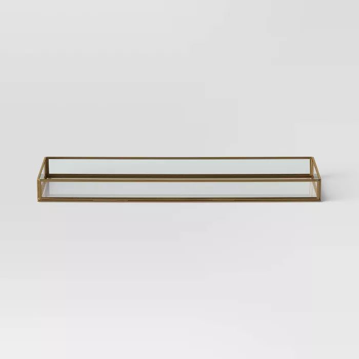16" x 5" Decorative Metal Glass Tray Gold - Opalhouse™ | Target