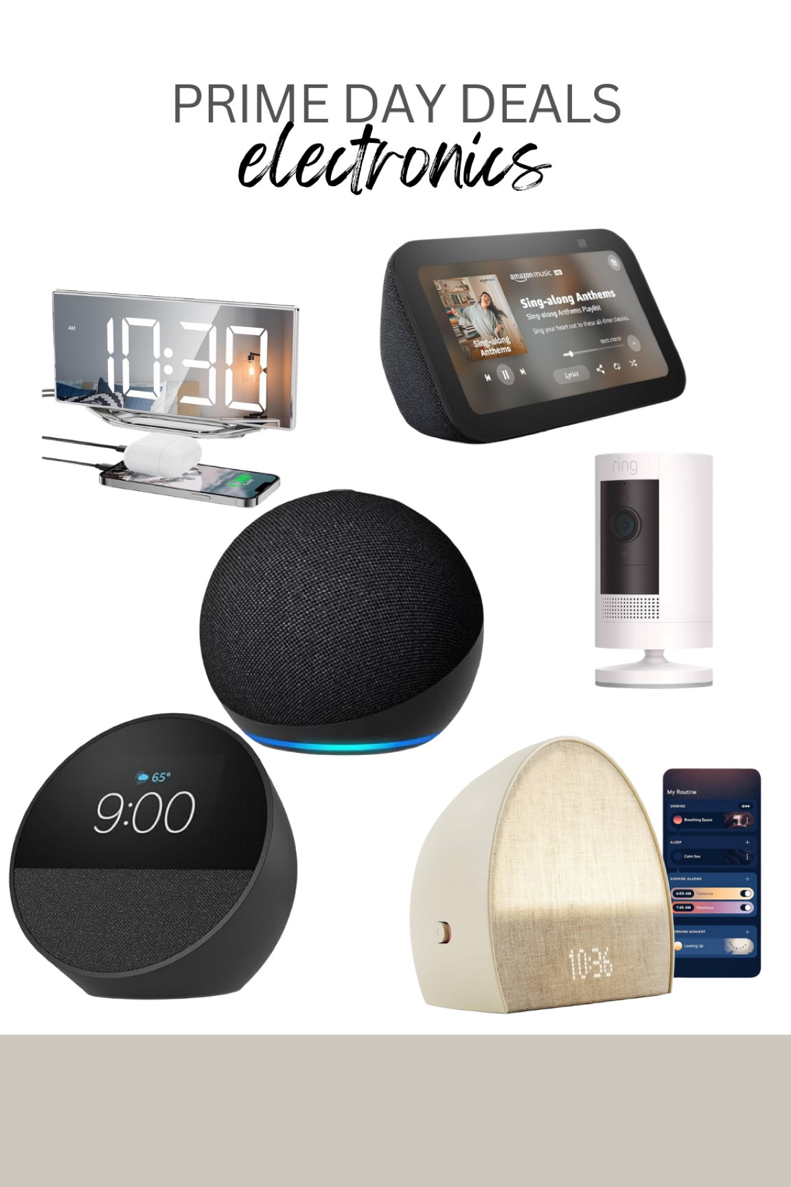 We love the ring camera, echo dots and the silver alarm clock. I’ve been eying the Hatch and the echo show for a while now. 

#LTKxPrimeDay