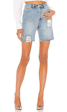 superdown Jodie Relaxed Distressed Shorts in Medium Wash from Revolve.com | Revolve Clothing (Global)