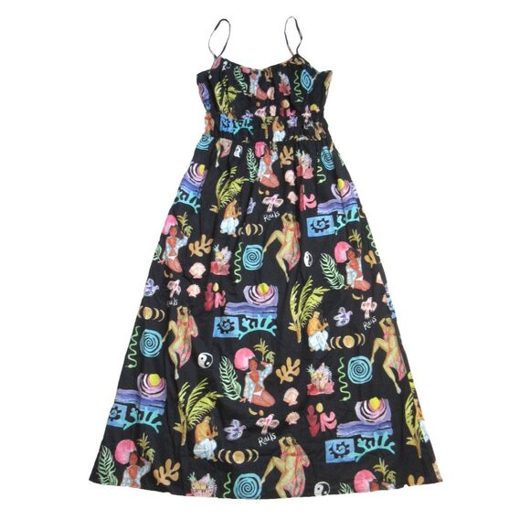 NWT Rails Fatima in Bathing Ladies Black Cotton Tank Midi Dress M $248 | Poshmark