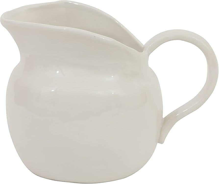 Creative Co-Op White Stoneware Pitcher | Amazon (US)