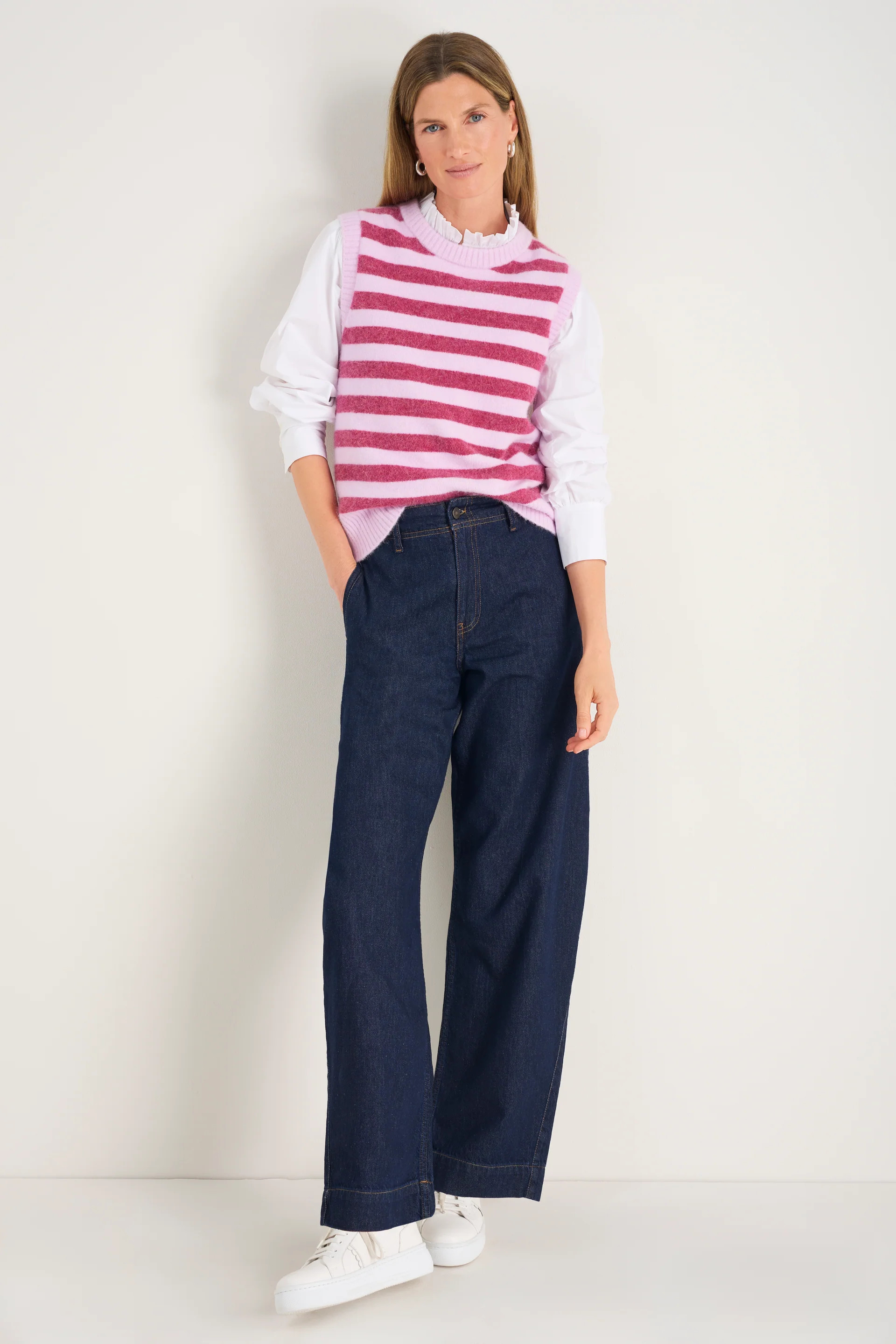 Anna Fluffy Tank - Raspberry/Light Pink | WYSE London