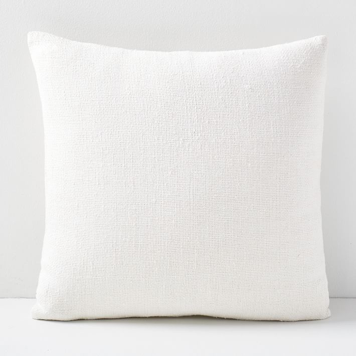 Silk Hand-Loomed Pillow Cover - Stone White | West Elm (US)