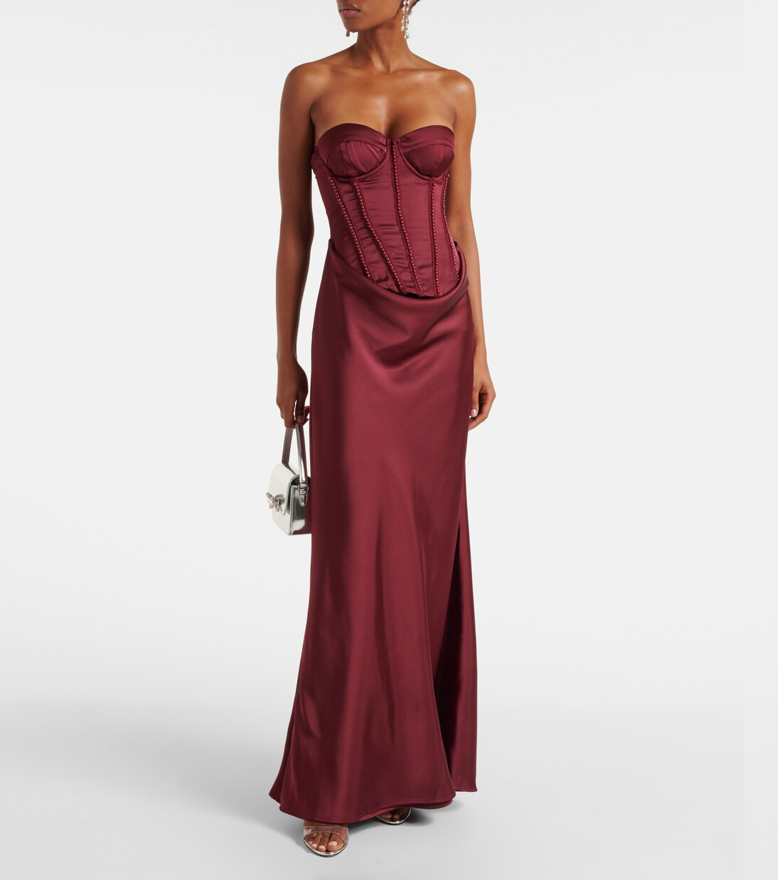 Embellished draped satin corset gown | Mytheresa (US/CA)