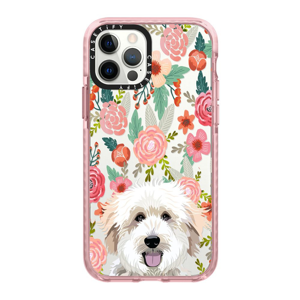 Golden Doodle clear dog breed cell phone case floral pattern | Casetify