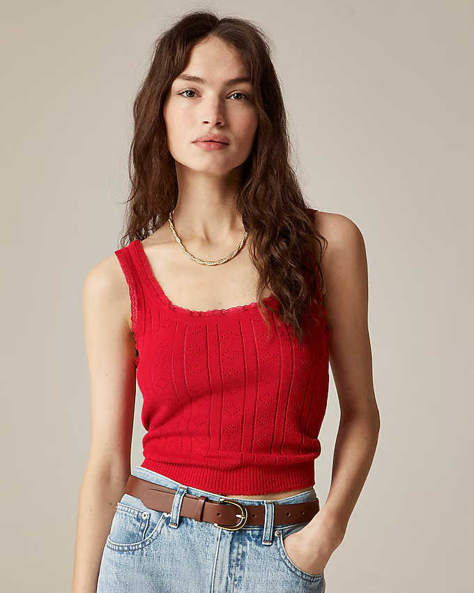 Pointelle sweater-tank in premium ultrafine cotton | J. Crew US