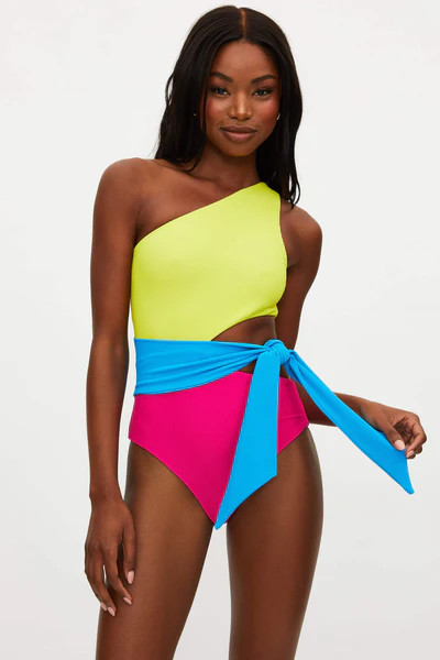 Carlie One Piece Retro Brights Colorblock | Beach Riot