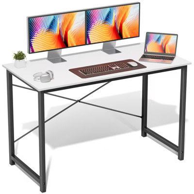 FONTOI Home Office Desk with Storage Compact Writing Table Modern Study Desk with Hook for Bedroom and Small Spaces, White, 47.24"*19.69"*29.69" | Target