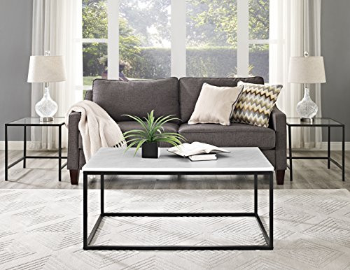 WE Furniture 42" Mixed Material Coffee Table - Marble | Amazon (US)