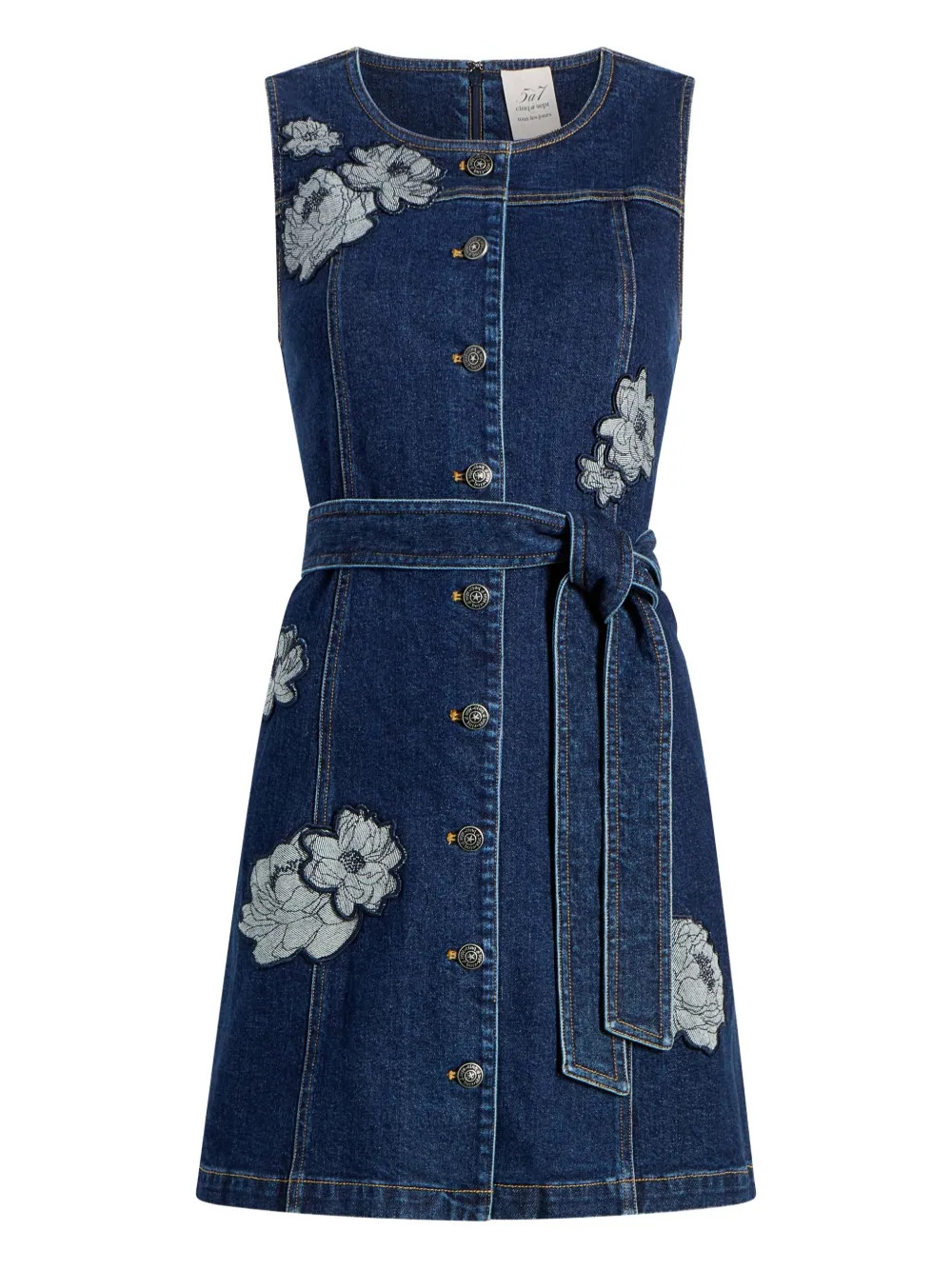 Cinq A Sept Abito Corto Marsha Con Applicazione a Fiori | Blu | FARFETCH IT | Farfetch Global