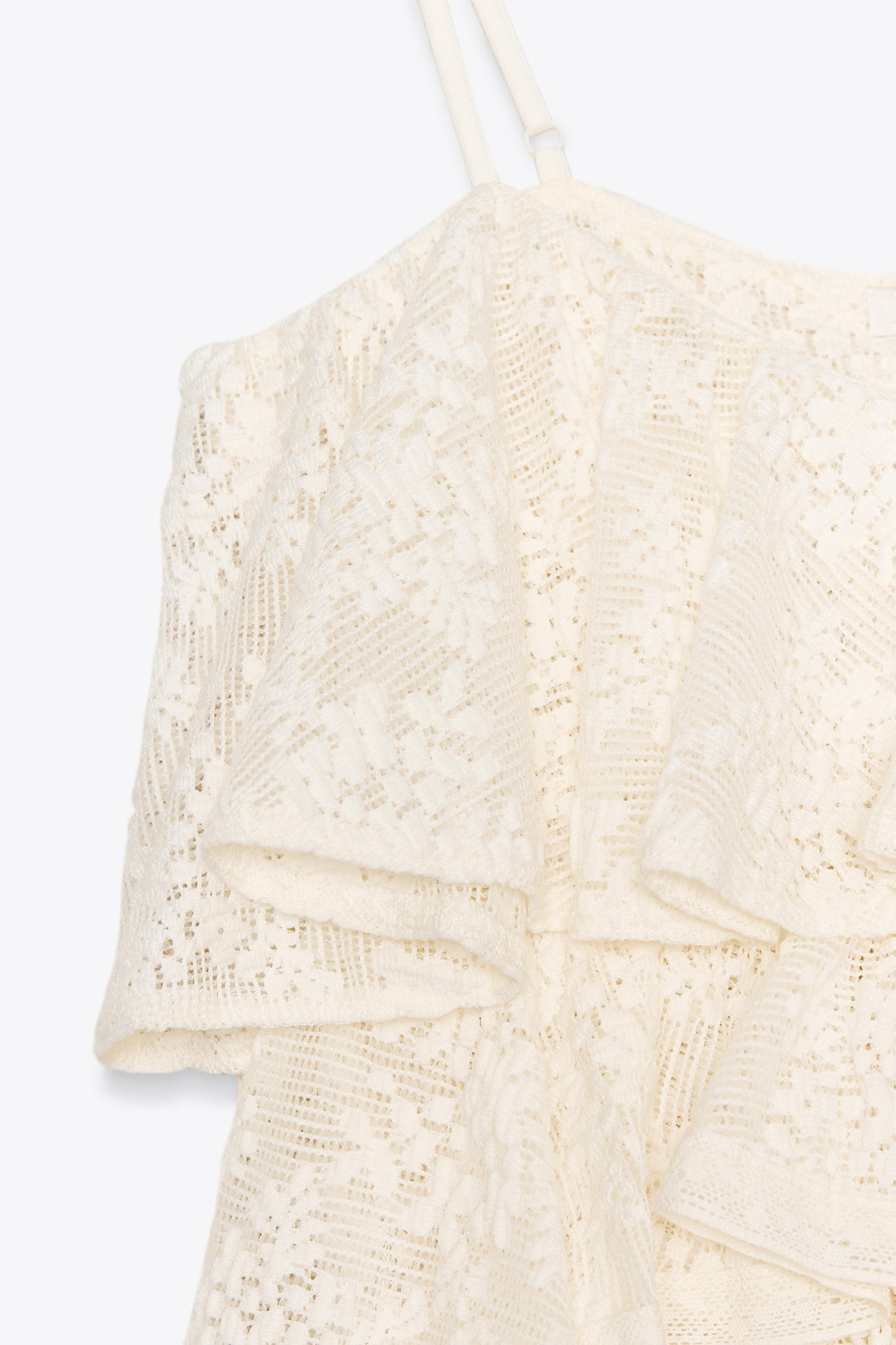 RUFFLED LACE TOP | Zara AU