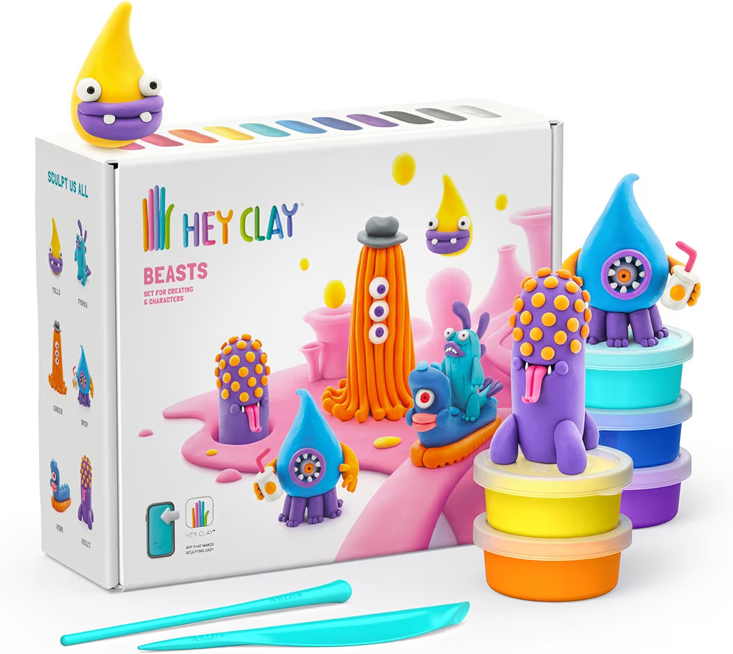 HEY CLAY - Beasts Set-Colourful Modeling Kids-Air Dry Clay Kit 15 cans and Sculpting Tools with F... | Amazon (US)